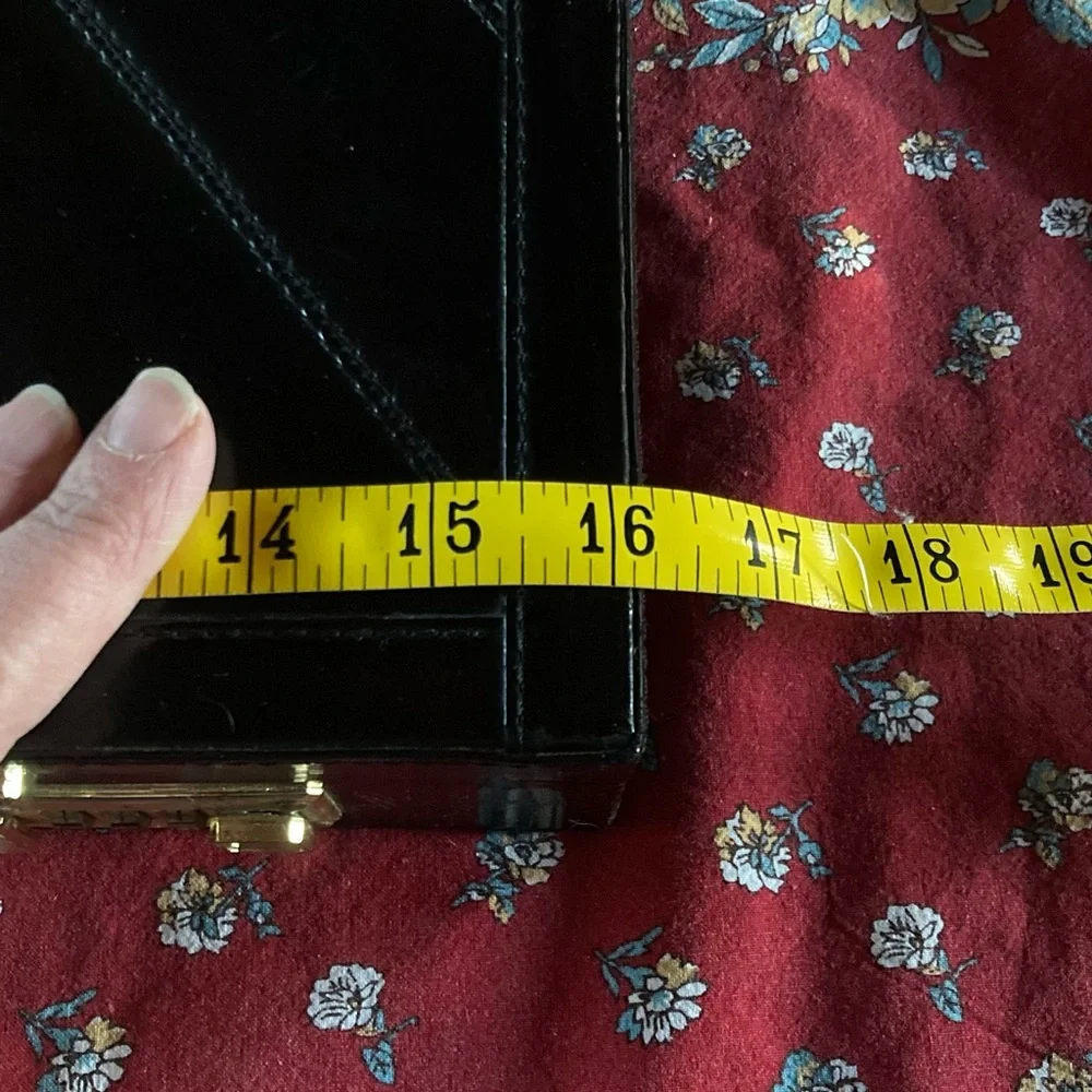 Vintage Black Eel Skin Leather Briefcase attaché w/Gold Accents 16
